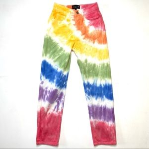 Dolls Kill Rainbow Tie Dye Jeans 
